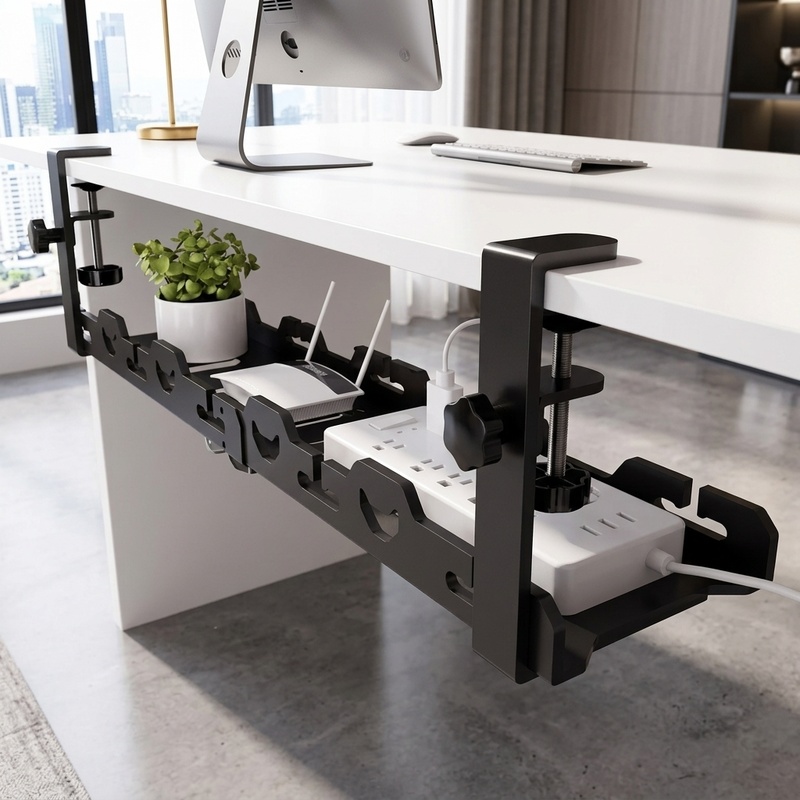 Cable Tray Under Desk - Bandeja organizadora de cabos telescópica para