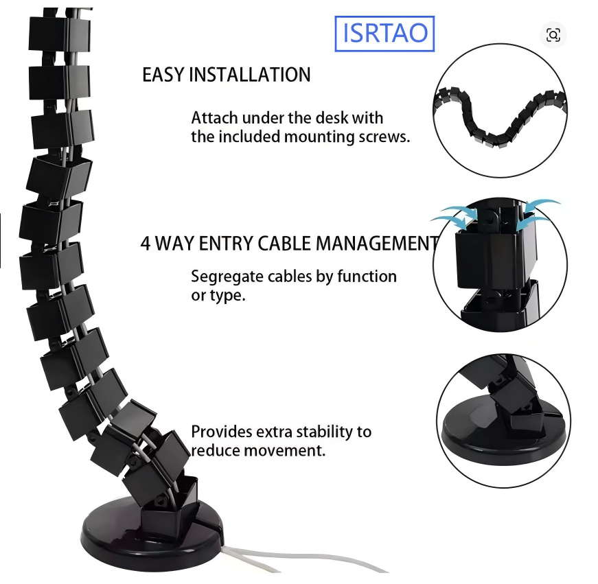 Cable Tray Under Desk - ISRTAO Bandeja Organizadora de Cabos para