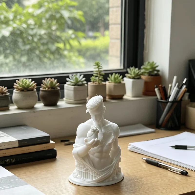 Office Furniture Hon - Escultura de Busto Masculino com Coração