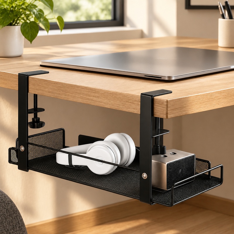 Cable Tray Under Desk - Prateleira de Aço para Gestão de