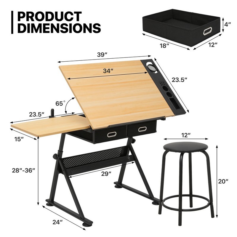 Office Furniture Brand - Mesa de Desenho com Altura Ajustável