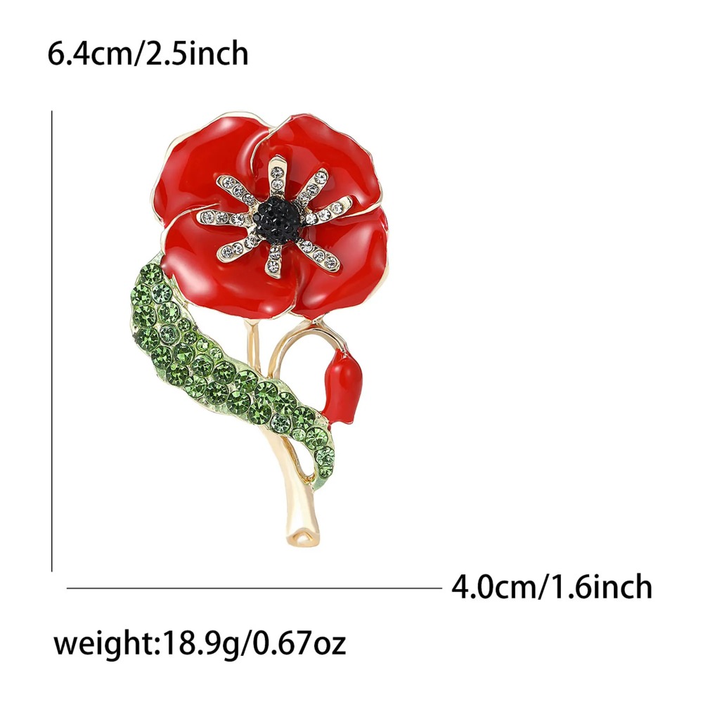 1pc esmalte papoula flor grina - Office Furniture Hon avaliação e preço