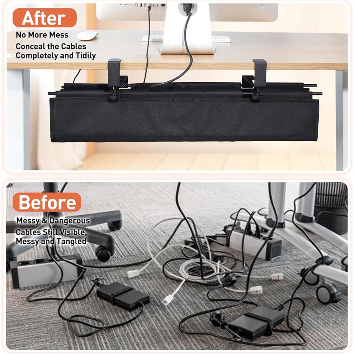Bandeja de gerenciamento de ca - Cable Tray Under Desk avaliação e preço